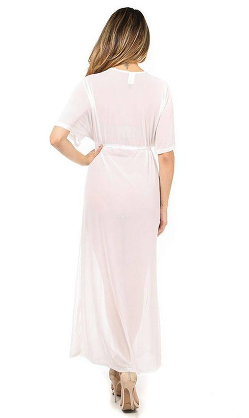 White Sheer Mesh Maxi Duster (Plus Sizes Available) - SohoGirl.com